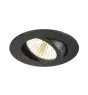 SLV New Tria 68 Spot Aluminium Black Round 8.3W 750lm 38D - 930 Warm White | Cutout 68mm -  Best Colour Rendering - Dimmable 