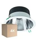 Multipack 4x Philips LED Downlight Coreline DN142B Aluminium White 19.2W 2300lm 60D - 840 Cool White | Cutout 200mm - IP20 - UGR